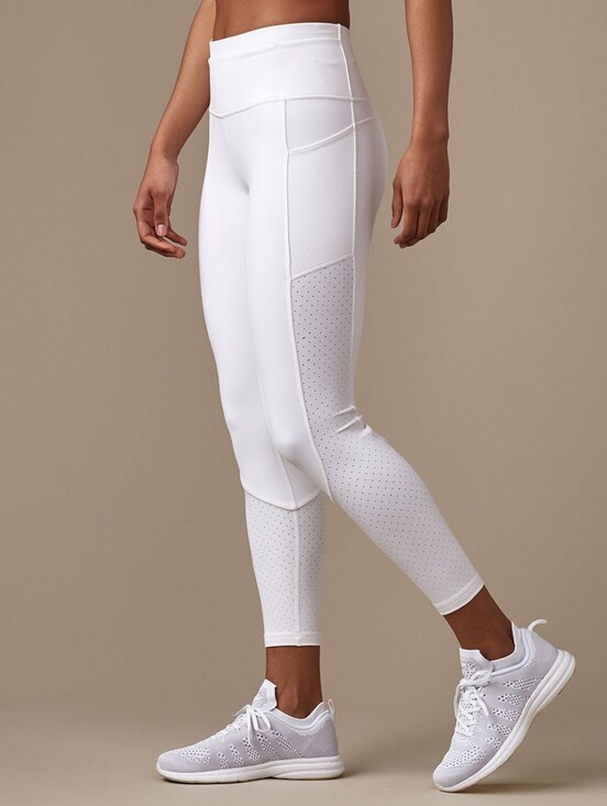 lululemon athletica Pants - Lululemon Mind Over Miles White Leggings With Pockets Size 4